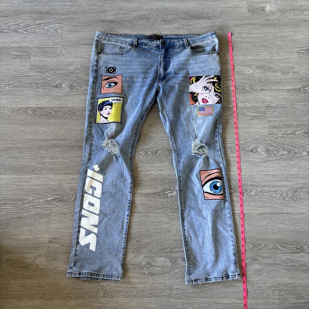 Vintage ETERNITY DC / AD DENIM Jean's Zipper Hip Hop Grunge Rap Men Size 42x32